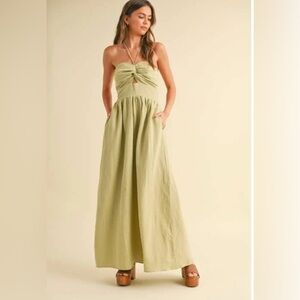 Knitted Front Halter Neck Dress